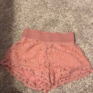 Floral lace shorts